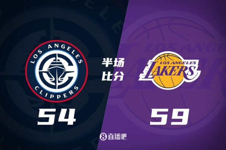 洛城德比！老詹高效砍17分 里夫斯傷退 哈登13+5 湖人半場領(lǐng)先5分