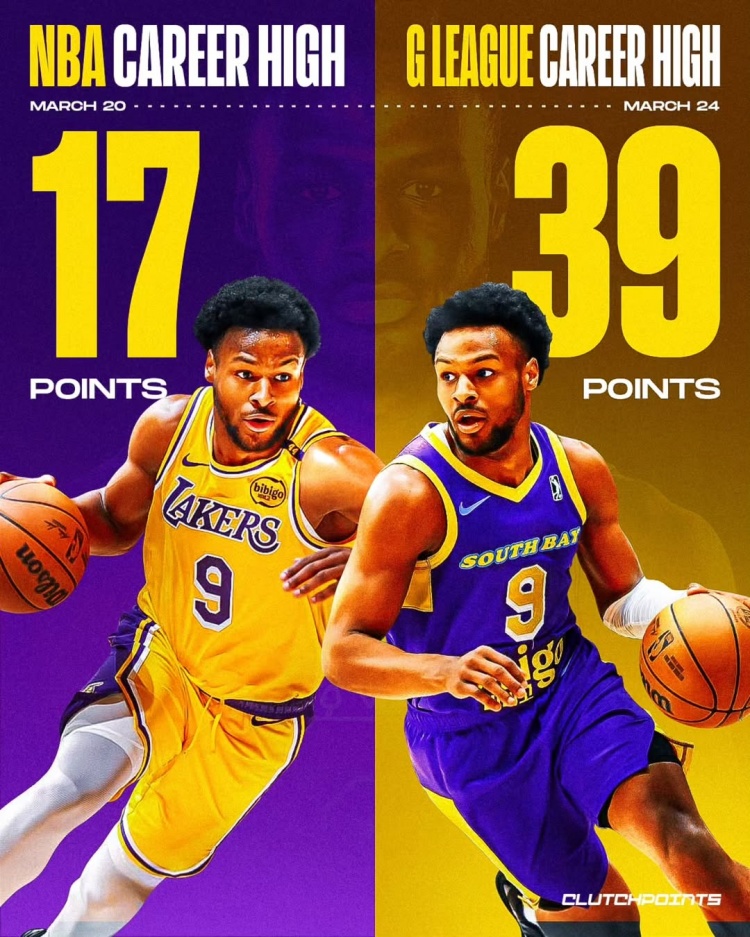 在進(jìn)步！布朗尼一周內(nèi)先后創(chuàng)下個人NBA和G聯(lián)盟單場得分新紀(jì)錄