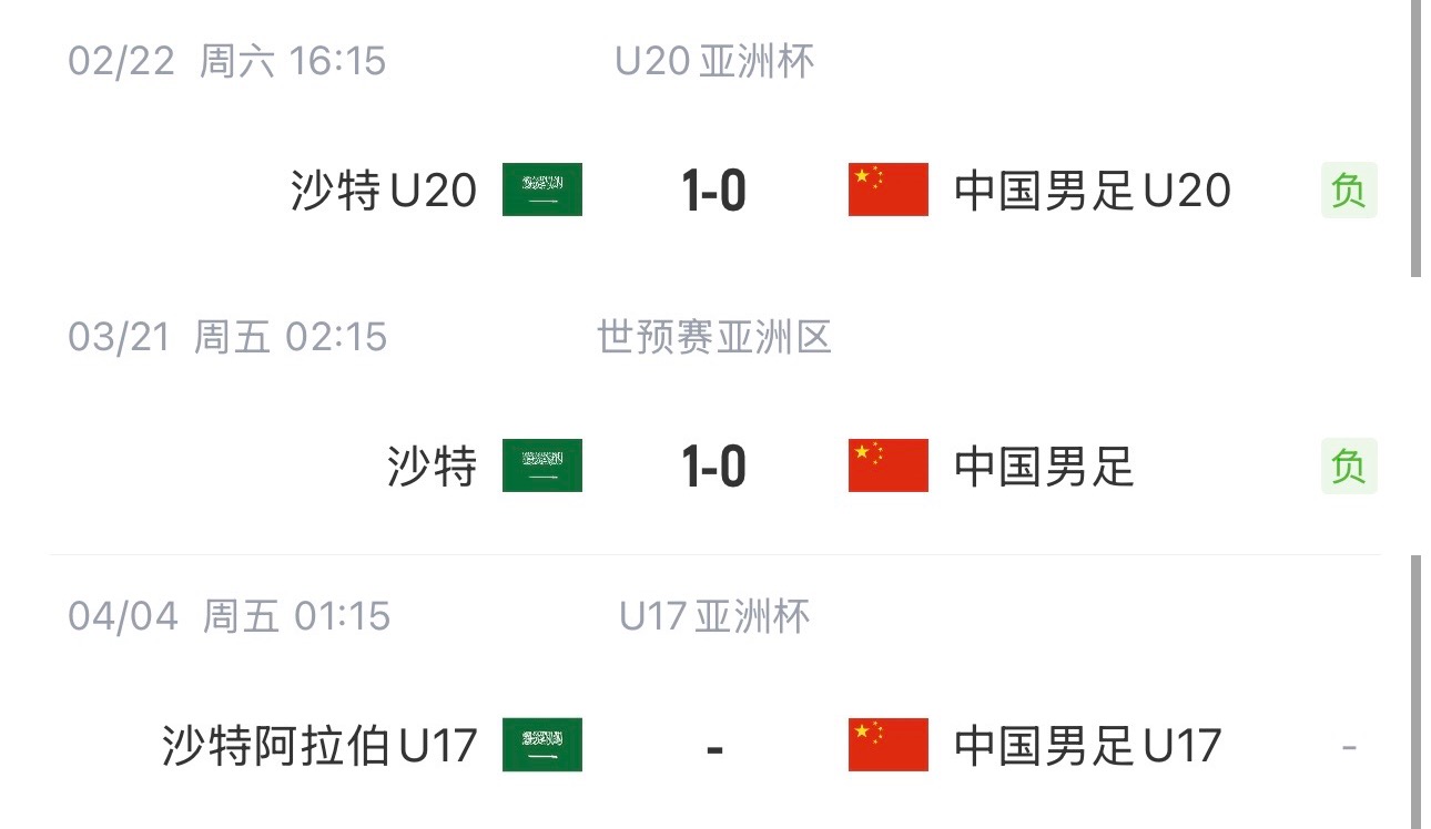 國字號三遇沙特！國少U17亞洲杯首戰(zhàn)對陣沙特，此前國足&國青均負(fù)